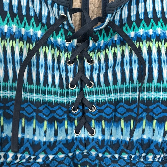 Women’s Plus Size Free Country Swim Top, 2X, Blue - Picture 3 of 8